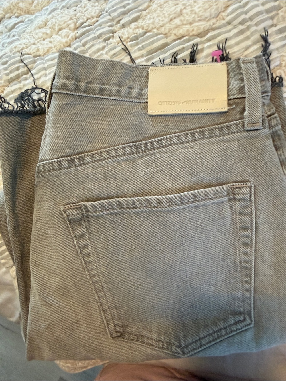 Citizens of Humanity Grey Straight Leg High-Rise Jeans